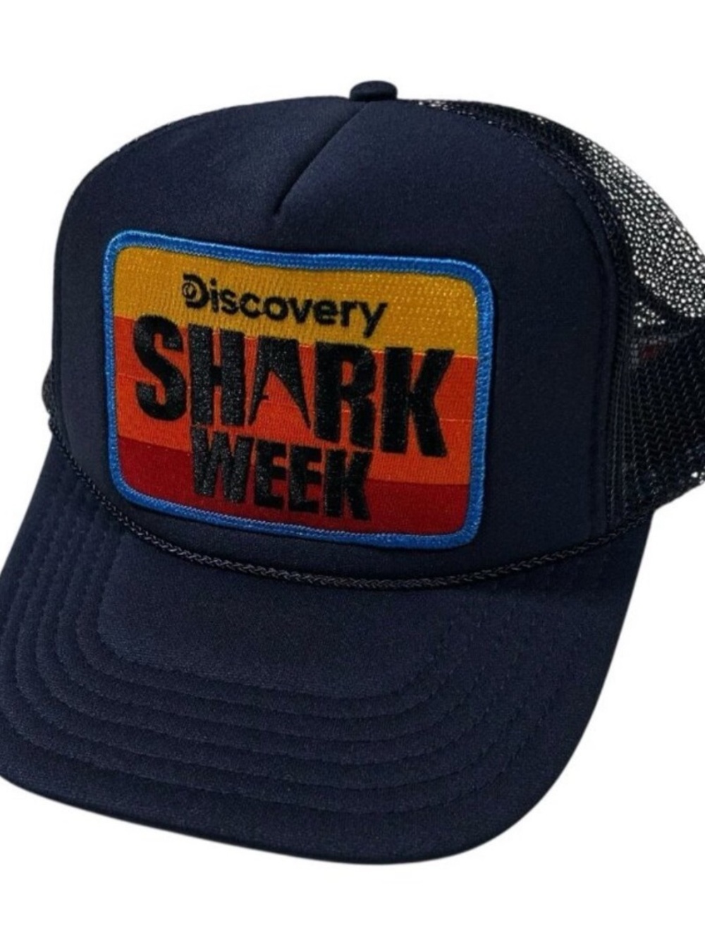 Shark Week Navy Blue Trucker Mesh Hat One Size Aviator Nation PR Pack